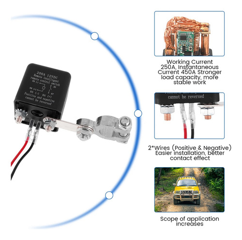 Interruptor De Relé De Bateria 200a 12v Dual Remote Car Batt