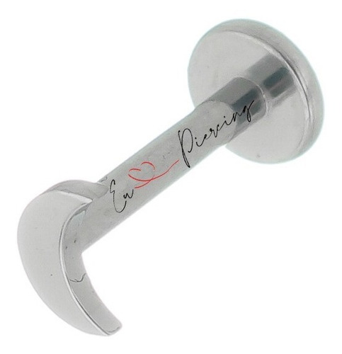 Piercing Orelha Labret Titânio Lua 8mm Cor Prateado