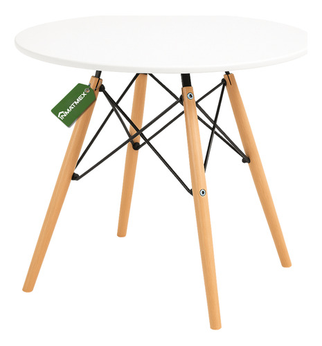 Mesa Redonda Eames Moderna 80cm Para Jardín Y Hogar