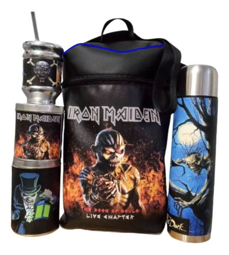 Equipo De Mate Completo Set Matero Iron Maiden. Ecocuero