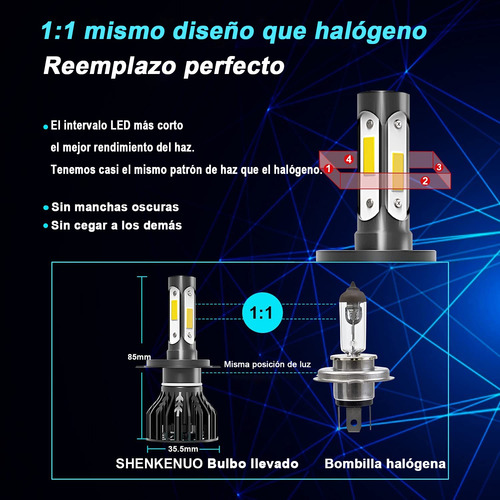 Kit De Focos Led H4 9003 H11 Para Ford Ecosport 2013-2017