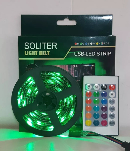 Tira Luces Led Rgb 5050 Usb 2mts Decoracion Tv Gamer Pc