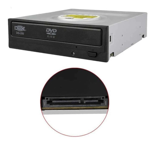 Leitor Gravador Fast Cd Dvd Interno Sata Preto Desktop Dg200