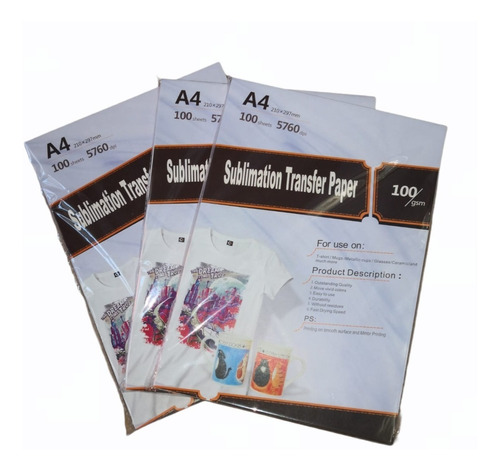 Papel Sublimacion A4 Premium Rosado - Pack 4 Resmas