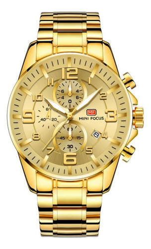 Reloj Para Hombre Mini Focus Mf0278g Mfa1318 Dorado