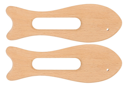 2 Peças De Madeira Gua Sha Board Em Forma De Peixe, Faia Pol