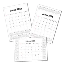 Comprar Plantilla Almanaques Calendario Editable Mes X Mes Vectores
