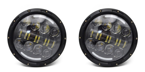 Par Faros Delanteros Led 7 PuLG Ojo Angel 6500k Vocho Jeep