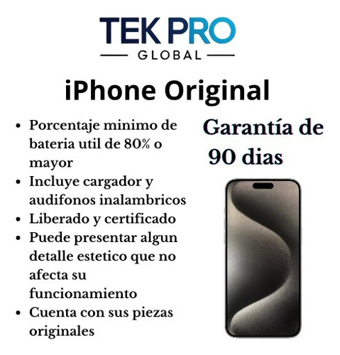 Apple iPhone 15 Pro Max 256 Gb Esim - Negro Titanio + Regalo (Reacondicionado)