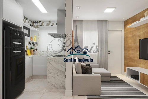 Imagem 1 de 7 de Sobrado Com 2 Dormitórios(02 Suítes) 02 Vagas De Garagem Em Condomínio À Venda, 89 M² Por R$ 459.000 - Vila Valparaíso - Santo André/sp - So0373