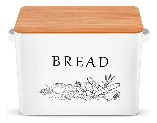 P&p Chef White Bread Box Para Mostrador De Cocina, Contenedo