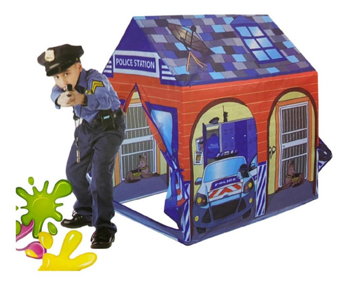 Carpa Para Niños Casita De Juguete Modelo Estación Policía