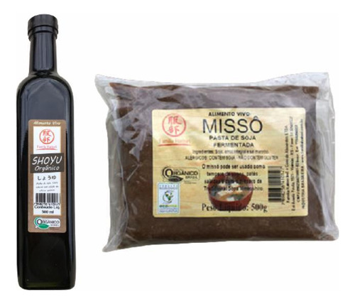 Kit Molho Shoyu 500ml E Missô 500g Orgânico Família Hattori