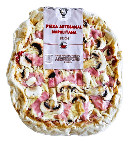 Pizza Artesanal  Prosciutto E Funghi  32cm /sellada Al Vacio