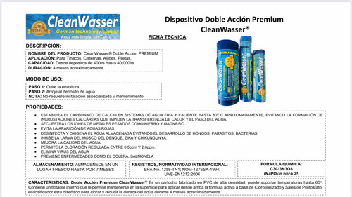 1 Doble Acción Y 1 Antisarro Cleanwaseer Premium De 2,500lts