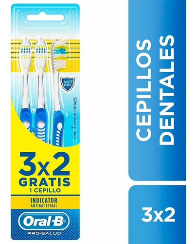 Cepillo Dental Oral B Indicator Antibacterial 3 Unidades