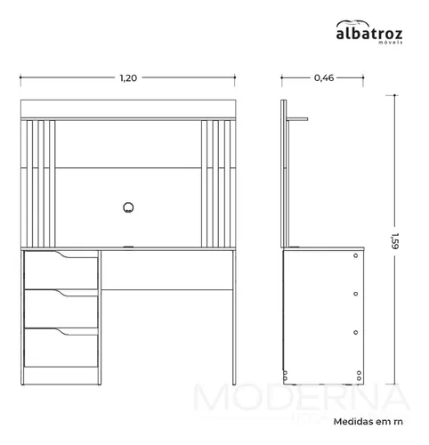 Escritorio Panel Albatroz Cinamomo Mate/off White