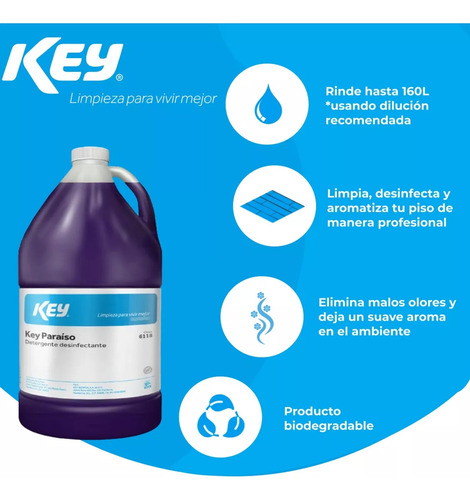Limpiador Líquido Para Piso Concentrado Key 4lt