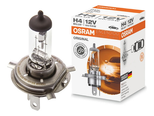 Lampara Osram Germany H4 12v 60/55w Pt43 Luz Alta Y Baja 