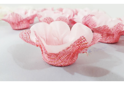 200 Forminha Doces Modelo Flor Dupla Tela Escócia E Tecido