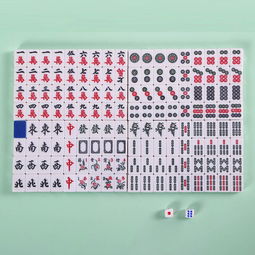 Fun Mini Mahjong Set Con Mantel Pequeño Juego De Mesa Verde