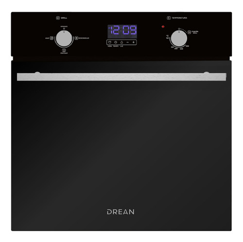 Horno A Gas Empotrable 60 Cm Negro Digital Drean Hgdr601cn