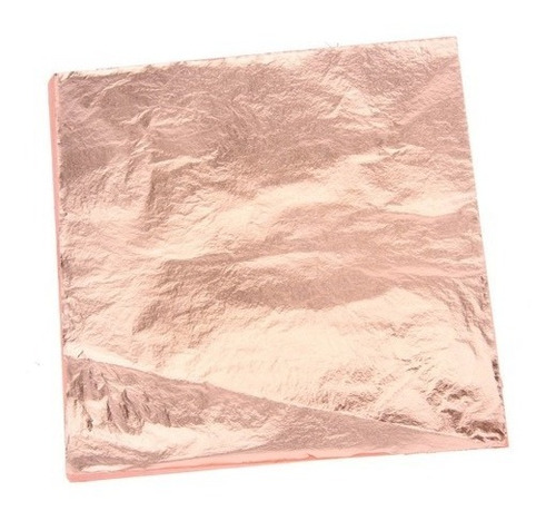 Imagen 1 de 2 de Set 2 Hojas Laminas Pan De Oro Tono Oro Rosa Artesanías