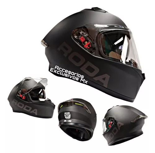 Casco para motocicleta cerrado RASEN Certificación DOT Fibra de carbono  color Negro