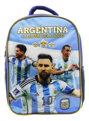 Mochila Argentina Campeon Messi Escolar Infantil 12¨