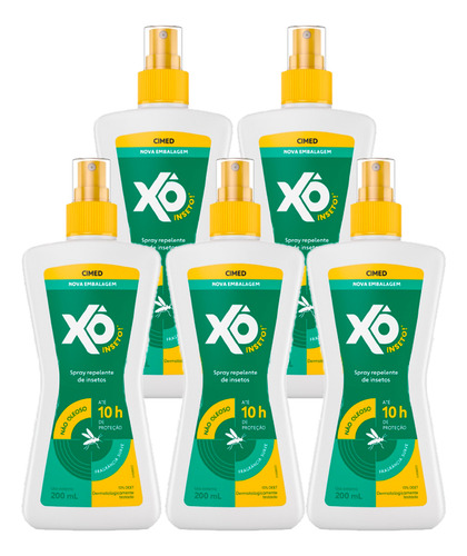 Kit C/5 Repelente Loção Xô Inseto Spray 200ml