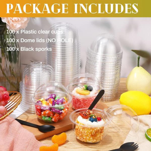 200 Vasos De Plástico Transparente, Vasos De Postre, Vasos D