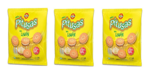 Pack X 3 Galletitas Mini Pitusas Limon X 160grs