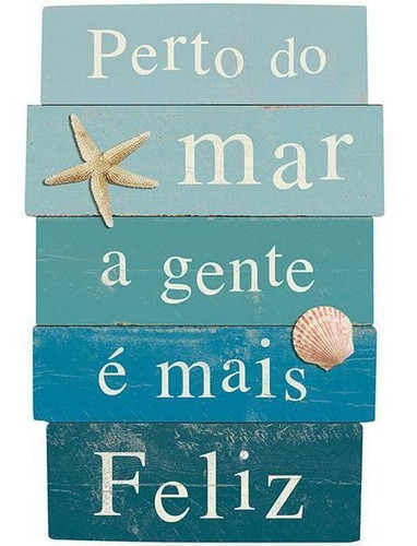 Placa Decorativa Em Mdf - Perto Do Mar 22 X 33cm