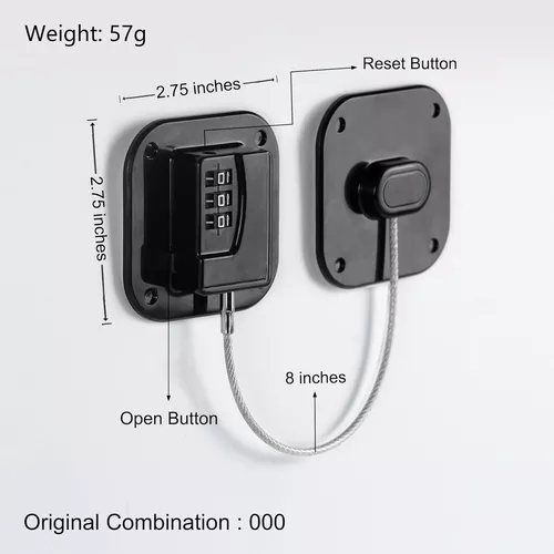 Cerradura de refrigerador, cerradura de nevera resistente, cerradura de  combinación para armarios de refrigerador, cajones, bloqueo de seguridad