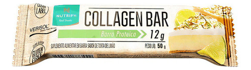 Kit 3x: Barra De Proteína Collagen Bar Torta De Limão 50g