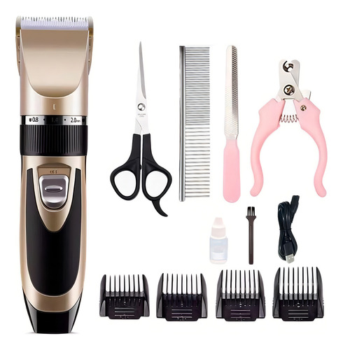 Kit Maquininha Tosa Pets Cães Tosar Gatos Tosar Pelo Sem Fio