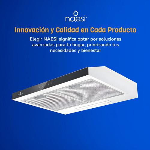 Campana Extractora De Pared 60 Cm Touch Naesi An503 Color Plateado