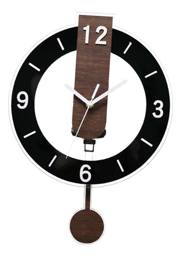Relógio De Parede Com Pêndulo, Decoração Moderna, Preto