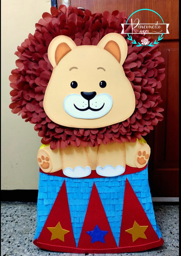 Piñata De Cumpleaños Y Fiestas Leoncito De Circo 65cms