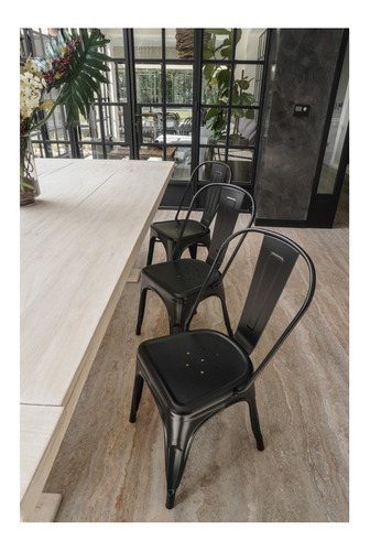 Imagen 4 de 8 de Silla de comedor Garden Life Tolix, estructura color negro, 4 unidades