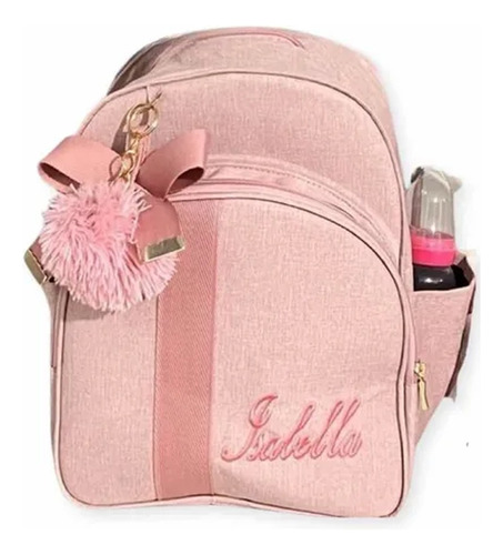 Mochila M De Maternidade Personalizada Glam Cor Rosa