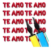 Comprar 10 Balão Metalizado Frase Te Amo Letras Decoração Bomba