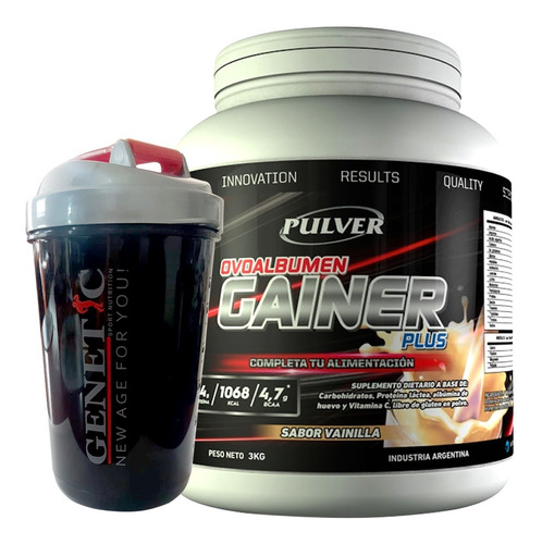 Gainer Pulver 3 Kilos Vaso Genetic Rápida Ganancia Muscular