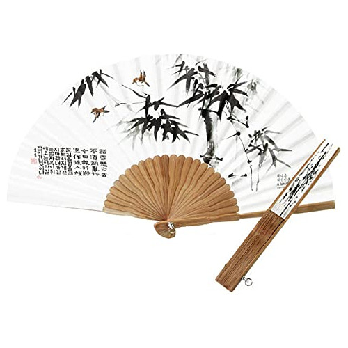 Abanico De Bambú Hanji Tradicional Coreano + Caja De R...