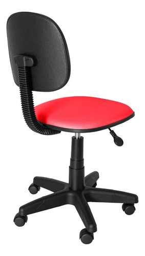 Cadeira Sec.gir. Carenada Anatômica Sem Braço, Couro Cor Vermelho