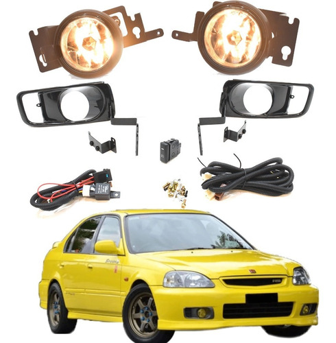 Kit De Faros De Niebla Civic 1999 2000 C/arnes Y Switch.