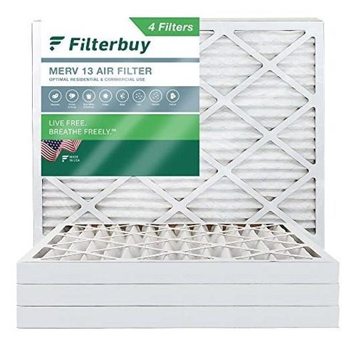 Filterbuy Merv 12x16x2 13 Plisado Ac Filtro Horno De Aire, (