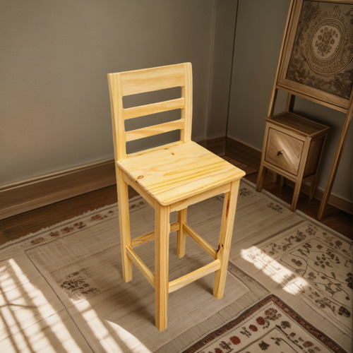 Taburete Banqueta Silla Barra Bar Desayunador Madera Natural Sin Tratamiento