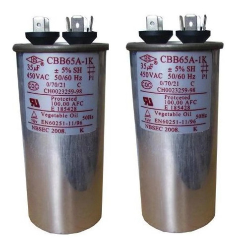 Capacitor 35uf Microfaradios En Aceite 450vac +-5% Cbb65