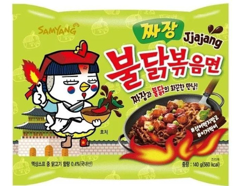 Ramen Buldak Sabor Hot Chickeng Jjajang 140 G. Origen Corea.